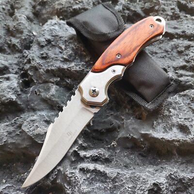 Pocket folding tactical survival knife outdoor camping hunting self-defense tool