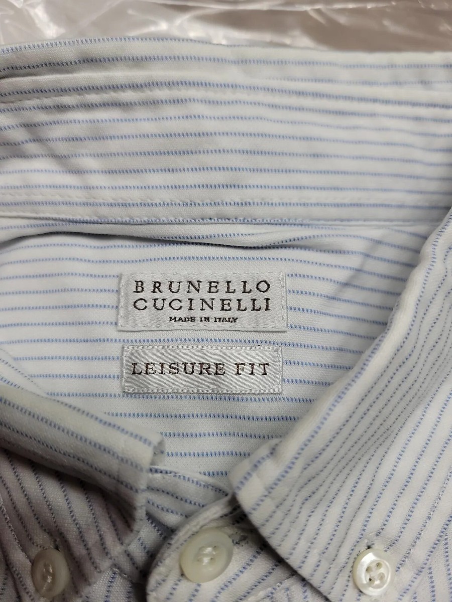 ☆○BRUNELLO CUCINELLI BASIC FIT WHITE COTTON DRESS SHIRT 