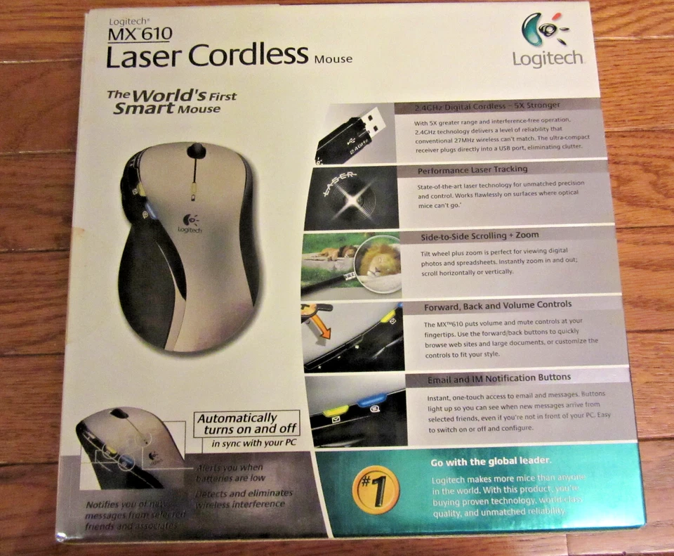 Logitech MX610 Laser Cordless Mouse NOS in Open Box - Image 3 of 4