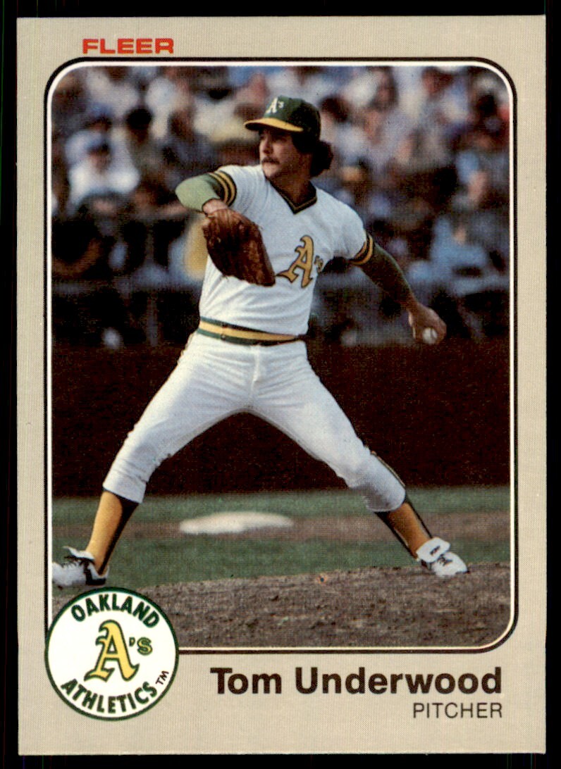 1983 Fleer Tom Underwood . Oakland Athletics #535