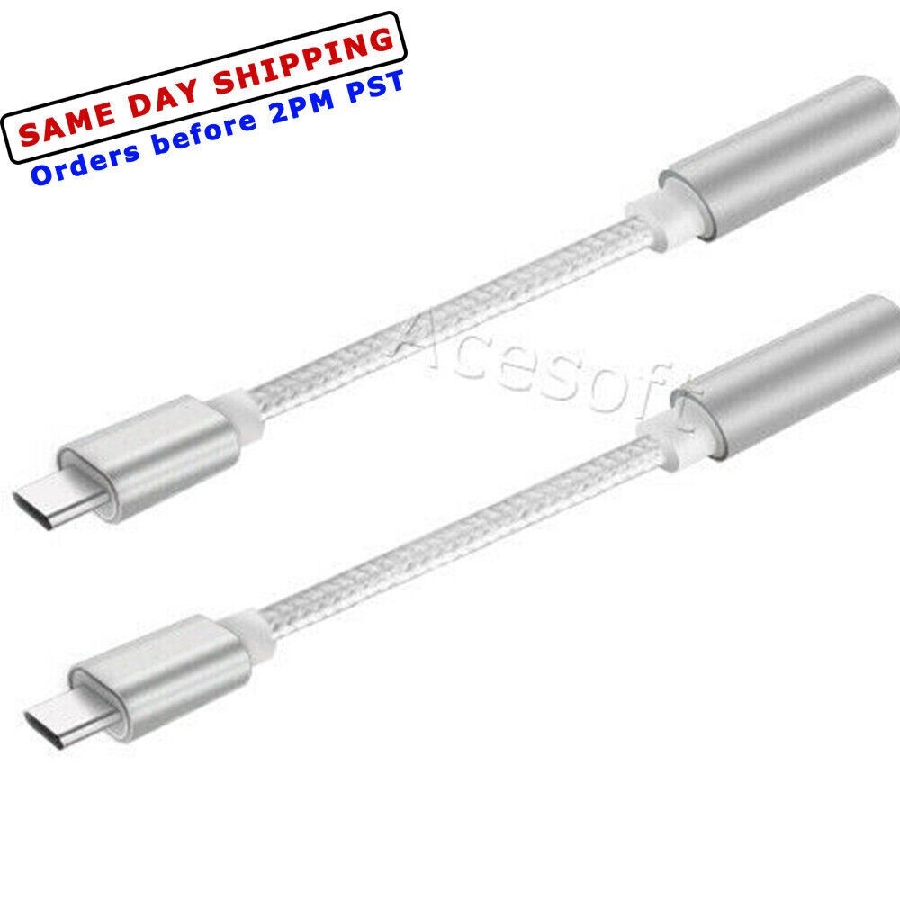 2 x Type C to 3.5mm Earphone Adapter fit Motorola Moto Z Force Droid XT1650M USA
