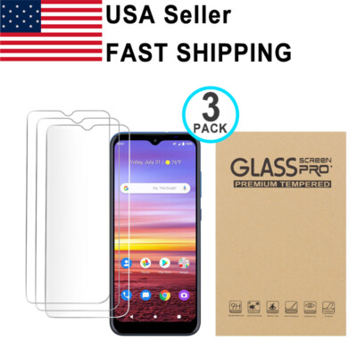 3PK Tempered Glass For Cricket Debute Smart Innovate E 5G Icon 4 Vision+Dream 5G