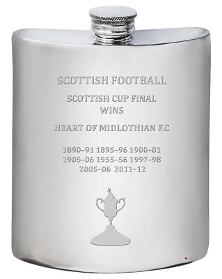 HEART OF MIDLOTHIAN Hearts FC Scottish Cup Total Wins History 6oz Flachmann