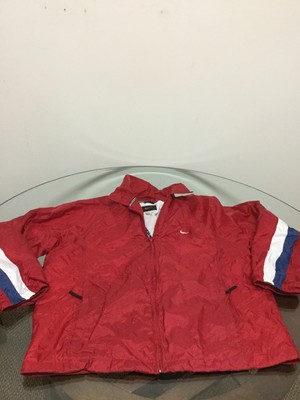 nike jacket red white blue
