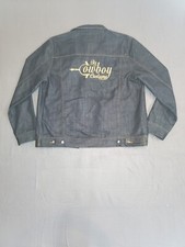 MENS HAWK XL DENIM JACKET BACK EMBROIDERED DE...