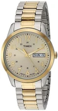 Timex Two-Tone/Champagne Extra Long Stainless Steel Expansion Band TW2P67400