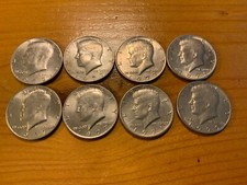 Eight Kennedy Halves dated in the 1970's