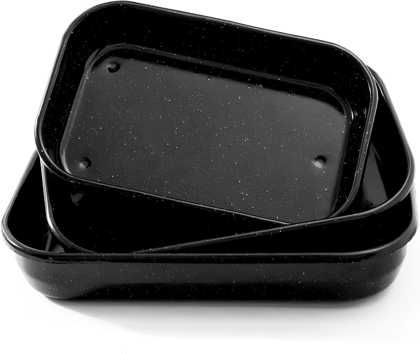 3-Pack Turkey Roasting Pans Set - Enamel Bakeware for Easy Cleaning & Cooking