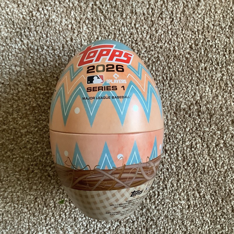 2026 Topps Series 1 Easter Egg Tin - EMPTY  NO CARDS - Orange 