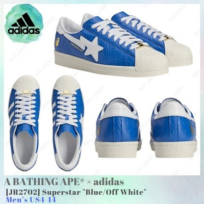 A BATHING APE x adidas originals Superstar Blue / Off White JR2702 Men's US4-14