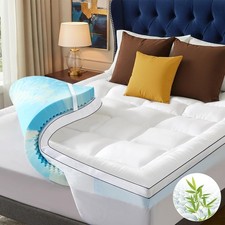 NicePlus 2in1 Memory Foam Mattress Topper Fluffy Pillow Top Mattress Topper 2026