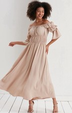 Bardot off shoulder midi Maxi Dress Size uk 12 RRP £49 cruise Races Wedding