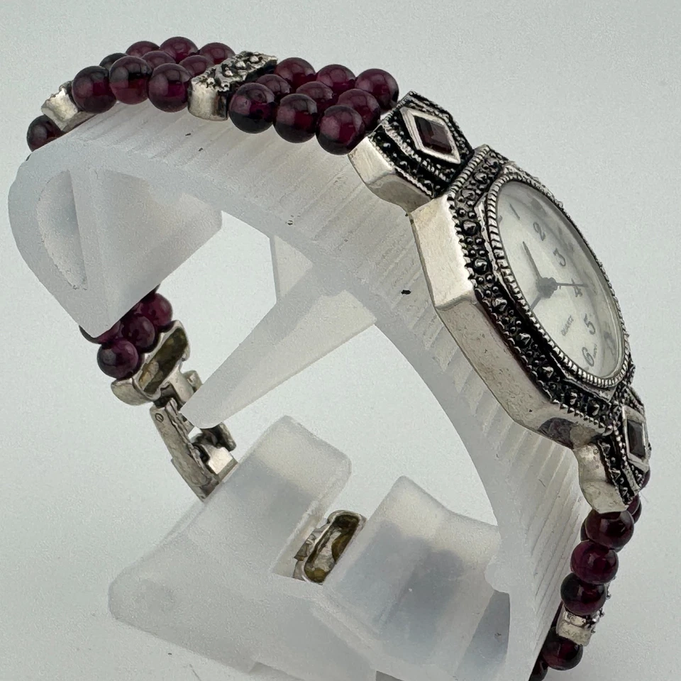 Reloj de cuarzo vintage Avon para mujer plateado bisel ornamentado Japón Movt batería nueva 6,5" Foto 3 de 4