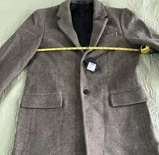 New Club Monaco Trench Coat Topcoat Peacoat Men’s Size 38 Medium Wool Twill