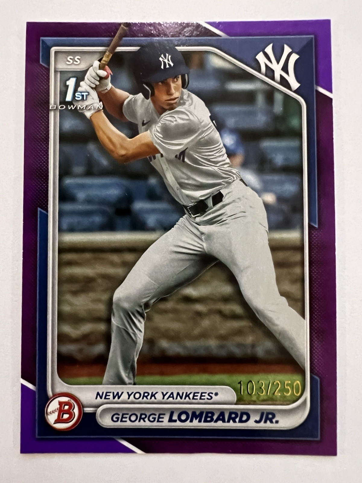 2024 Bowman Prospects #BP-79 George Lombard Jr. (RC) Purple Border 103/250