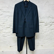 Brooks Brothers 346 Mens 41R Blue Plaid Stretch Wool 2 Piece Suit w/ Pants 36x32