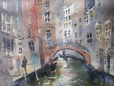 Venedig Aquarell Gemälde - Signiert Original 