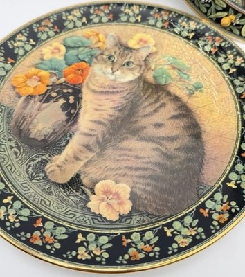 Royal Doulton Cats on Minton Tiles Decorative Plates Set of 3 Leslie Anne Ivory