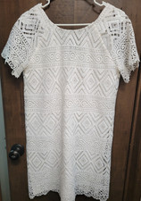 Madewell Lyric Lace Shift Dress White Size 6 NEW with Tags Summer Party Wedding