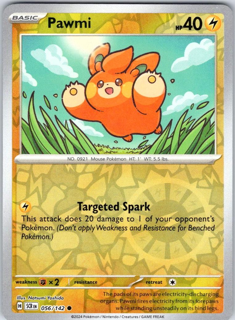 PAWMI 56/142 STELLAR CROWN POKEMON REVERSE HOLO NM/M