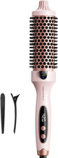 1.5" Thermal Round Brush Blowout Styler Ceramic Tourmaline Negative Ion Pink