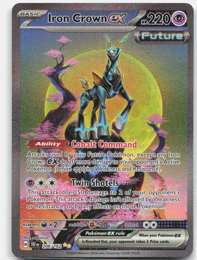 Iron Crown ex - Holo Special Illustration Rare SV05: Temporal Forces 206/162 NM