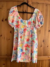 Gorgeous Rixo 'Anandi' linen blend, floral summer dress UK 14