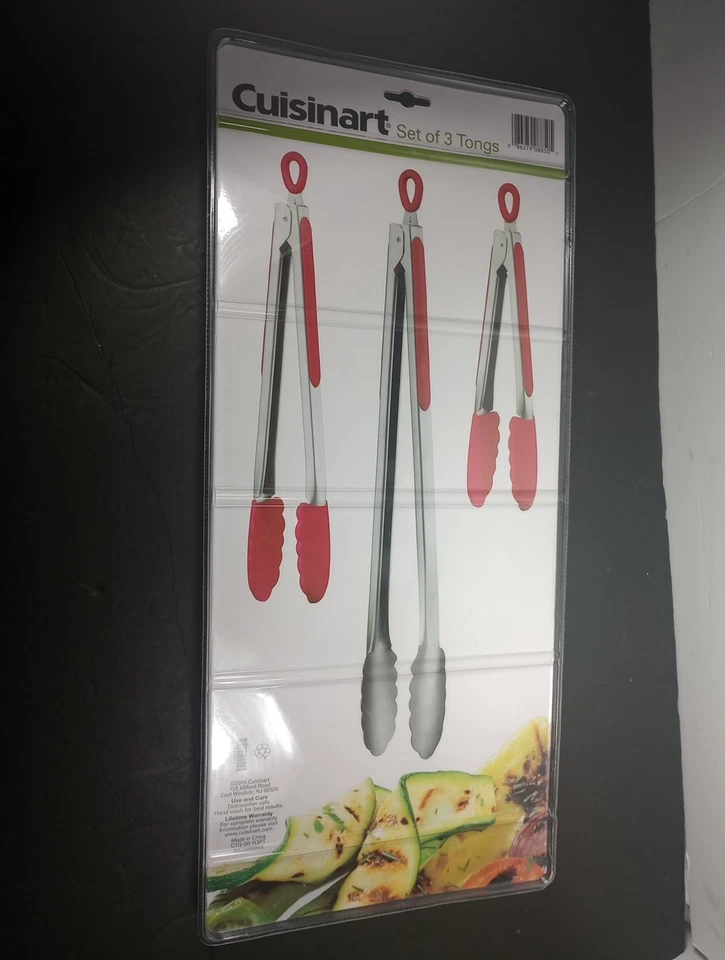 Cuisinart Juego de 3 Pinzas 9, 12 16" Cabezales de Silicona Barra B Que Utensilios de Cocina NUEVO Foto 2 de 2