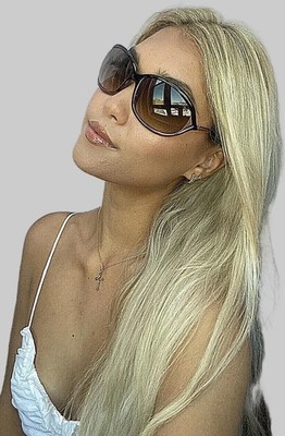 Authentic  Tom Ford  61mm Brown Purple Ombre Women's Sunglasses T12