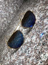 Ray-Ban Sunglasses RB 3025 Aviator Blue Lenses 58 mm Gold Frame