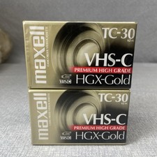 Maxwell HGX Gold Premium High Grade Camcorder Video Tape VHS-C TC-30 SEALED 2 
