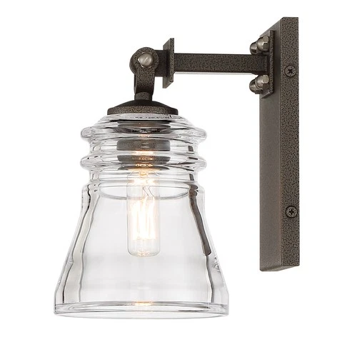 Minka Lavery 2731 Graham Avenue 8" Tall Bathroom Sconce - Smoked Iron / Brushed - Picture 3 of 3