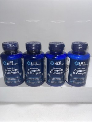 4 Sealed Bioactive Complete B-Complex 60 Caps Each