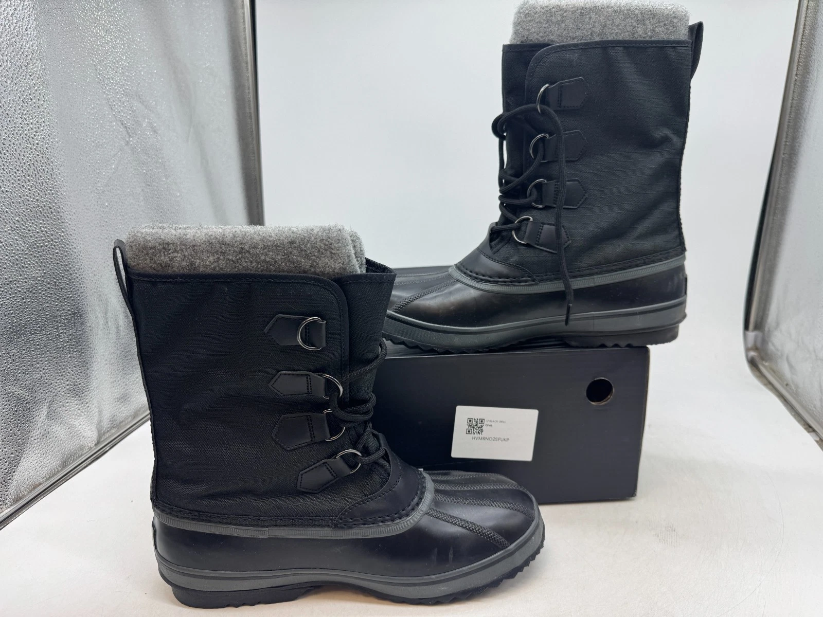 Sorel 1964 Pac Nylon Waterproof Snow Boots Men's Black Lace-Up Winter - 10
