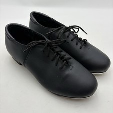 Black Leather Lace-Up Tap Shoes Size 9 — listing 6