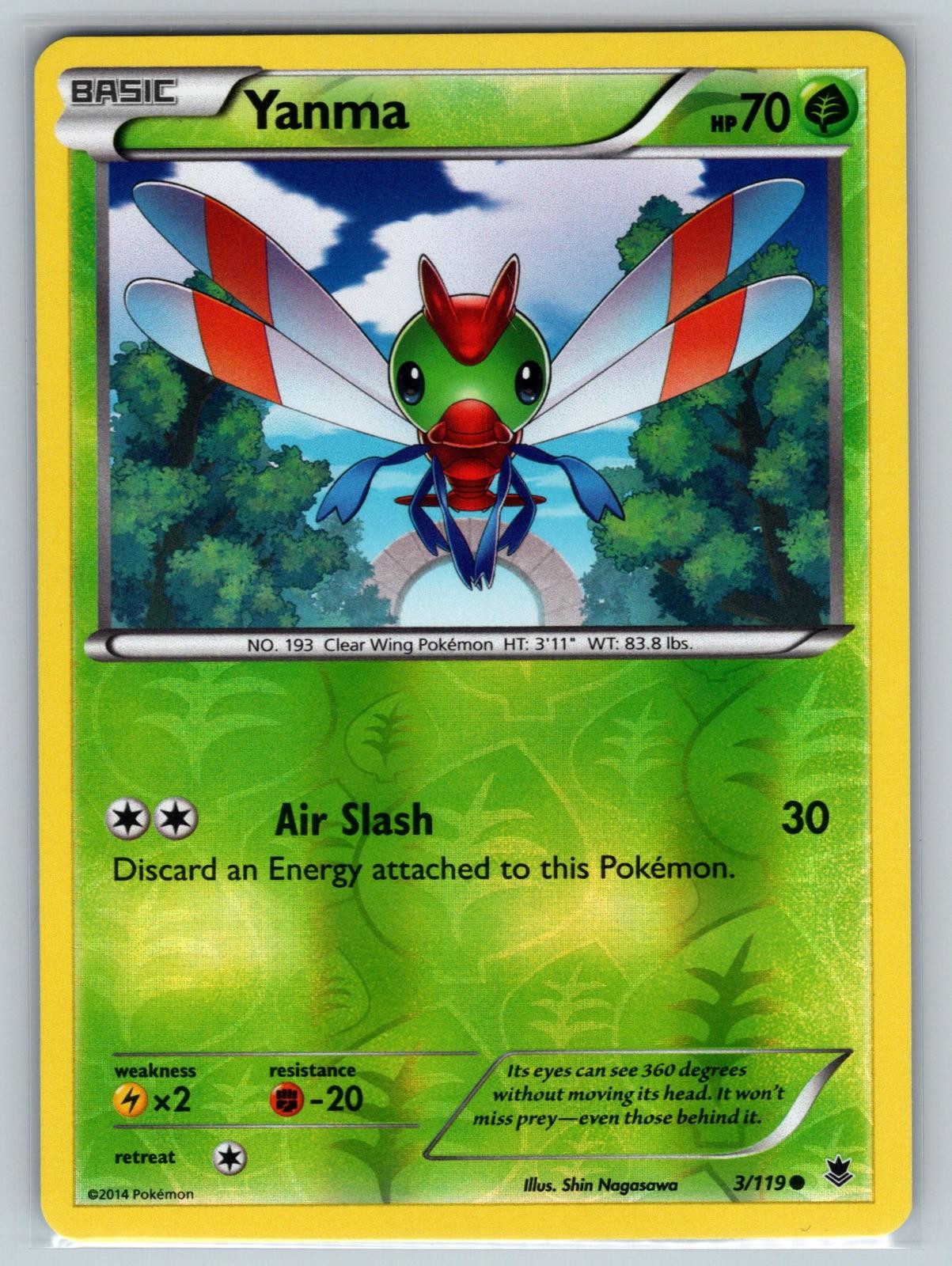 Yanma 3/119 Common Phantom Forces Pokemon Reverse Holo Lightly Played