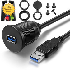 USB 3.0 Male to USB 3.0 Female AUX Flush Mount Car Mount Extension Cable