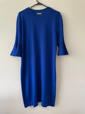 COS Dress, Small Royal Blue Fine Knit Knee Length Bell Sleeve Dress, Size S Work