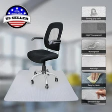 48" x 36" Home Office Chair Mat PVC Floor Studded Back with Lip For Pile Carpet