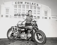 1965 MERT LAWWILL MOTORCYCLE RACING San Francisco CA. 8X10 PHOTO HARLEY DAVIDSON