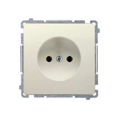 Simon Basic Einzelsteckdose b/u mit Blenden beige BMG1Z.01/12