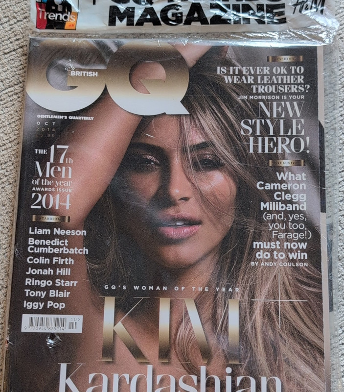 GQ Magazine October 2014 Kim Kardashian Cover Awards Celebrity Illustrated