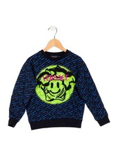 Versace Kids Monogram Emoji Medusa Sweater Blue And Neon Sweatshirt Size 8