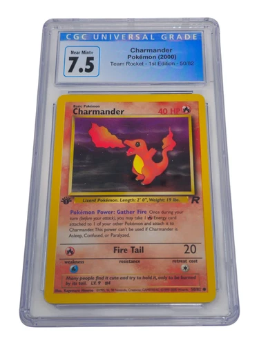 Charmander 50/82 Team Rocket Common 1st Edition CGC 7.5 Near Mint+ 5232