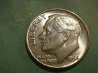 Nice 1954 P Roosevelt Dime Silver - UNC actual coin in photo some mild toning
