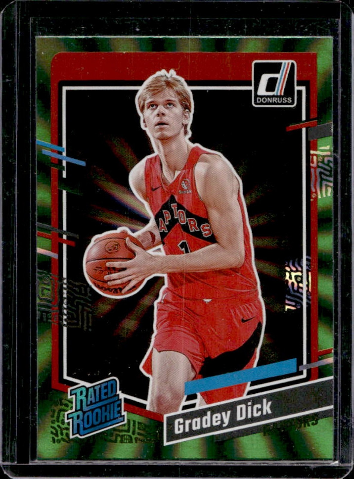2023-24 Donruss Gradey Dick Green Laser Holo Rated Rookie #247 Raptors
