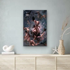 "WITCHES GOING TO THEIR SABBATH ,1878"     Canvas Wall Art Picture Print