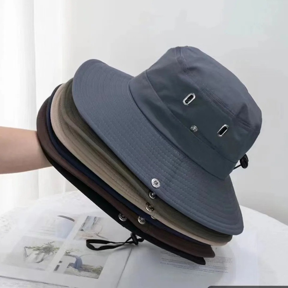 Hombres Mujeres Sombrero Cubo Gorra Pesca Ala Boonie Verano Sol Safari Camping