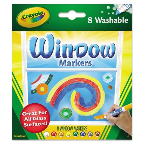 Crayola Washable Window FX Marker, Broad Bullet Tip, Assorte