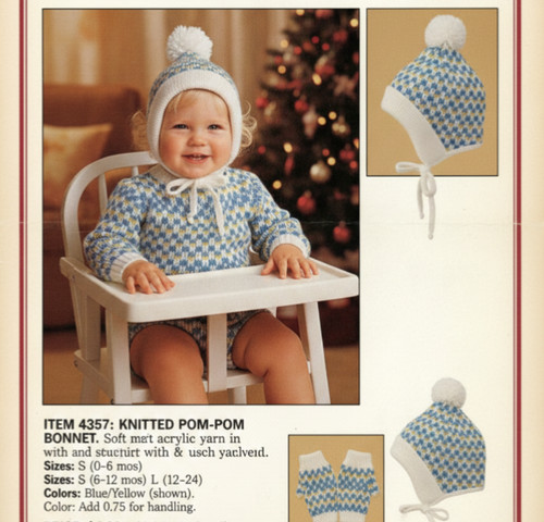 vintage 1970's baby knit winter hat